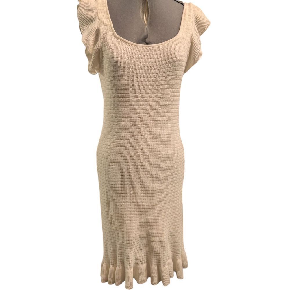 Elegant Cream Knit Dress
